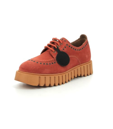 Kickers Famous, Derbies Femme, Orange Brique, 38