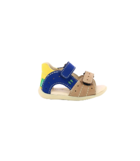 KICKERS BOPING-2, Sandale Garçon, BEIGE JAUNE MARINE