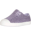 Native Kids Shoes Girl's Jefferson Bling Glitter (Toddler/Little Kid) Powder Bling/Shell White 8 Toddler