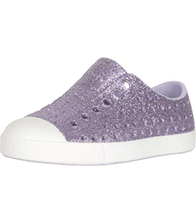 Native Kids Shoes Girl's Jefferson Bling Glitter (Toddler/Little Kid) Powder Bling/Shell White 5 Toddler