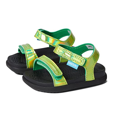 Native Chaussures unisexe enfant Charley Hologram (tout-petit), Hologramme vert pique-nique / Jiffy Black/Jiffy Black, 6 Toddler