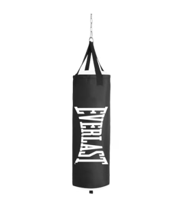 Everlast Core H Bag Sac de Frappe Non Rempli, Noir, Polycanvas, avec Chaîne et Sangles de Suspension
