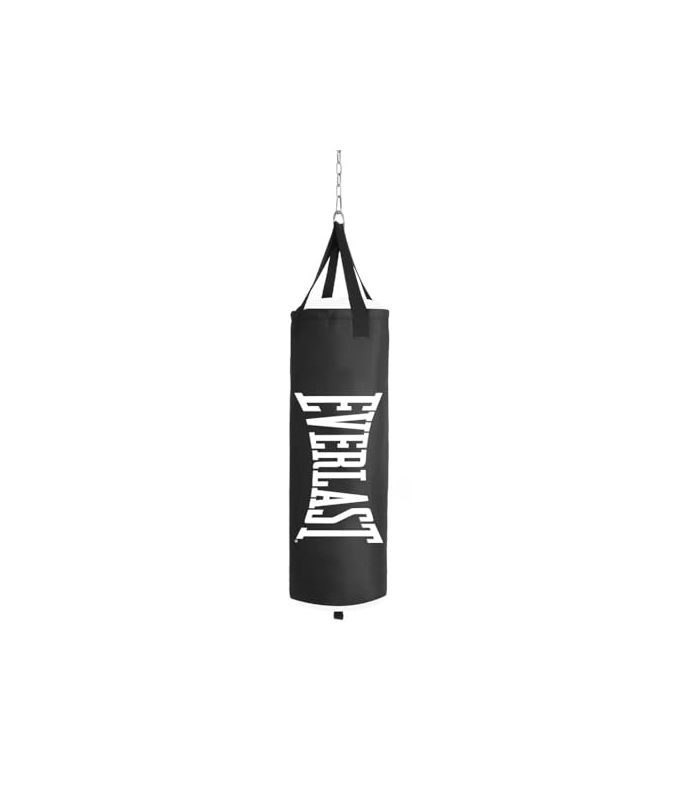 Everlast Core H Bag Sac de Frappe Non Rempli, Noir, Polycanvas, avec Chaîne et Sangles de Suspension