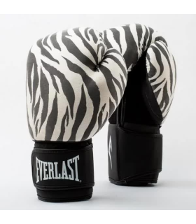 Everlast Gants de Boxe Spark Unisexe Adultes, Motif Zèbre, Noir et Blanc 12OZ