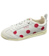 Kickers Kick18 Baskets en Cuir Blanc avec Pois Rouges, Style Rétro Est. 1979, Taille: 36