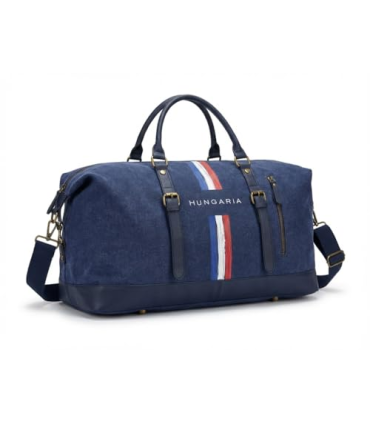 Hungaria Insigna Sac de Voyage Bleu avec Rayures Tricolores,