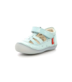 Kickers Sushy, Salomés Fille, Bleu Clair Plumetis, 20