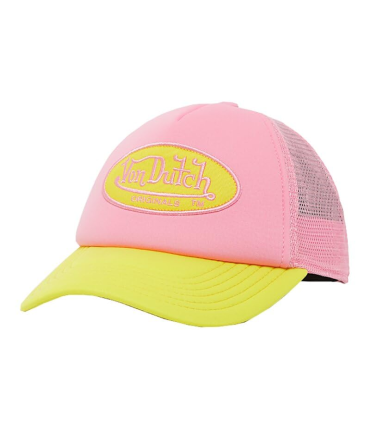 Von Dutch Casquette de camionneur Tampa rose/jaune, Rose/jaune, taille unique