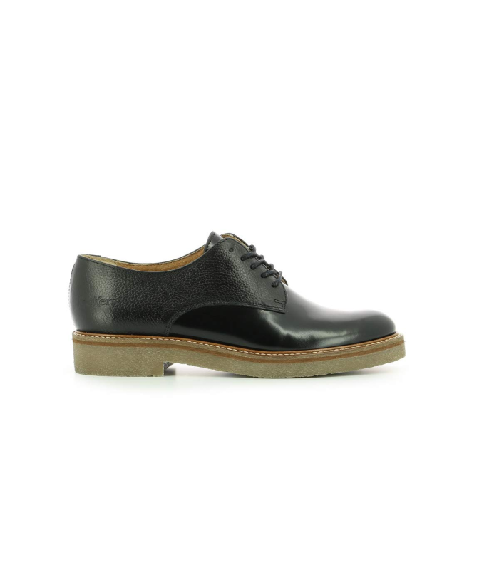 Kickers, Oxfork 739474-50, Femme Lacets_Derbies Noir Lisse