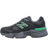 New Balance Chaussures de Sport GC9060JC, Noir et Gris avec Accents Verts, Semelle AbzorB