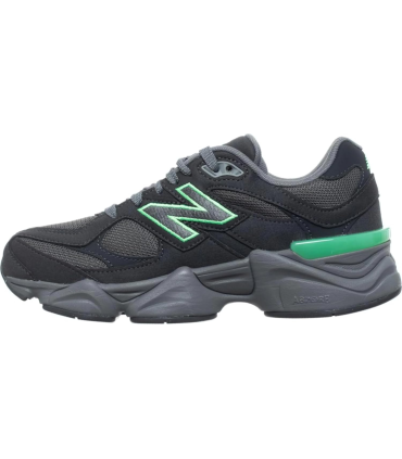 New Balance Chaussures de Sport GC9060JC, Noir et Gris avec Accents Verts, Semelle AbzorB