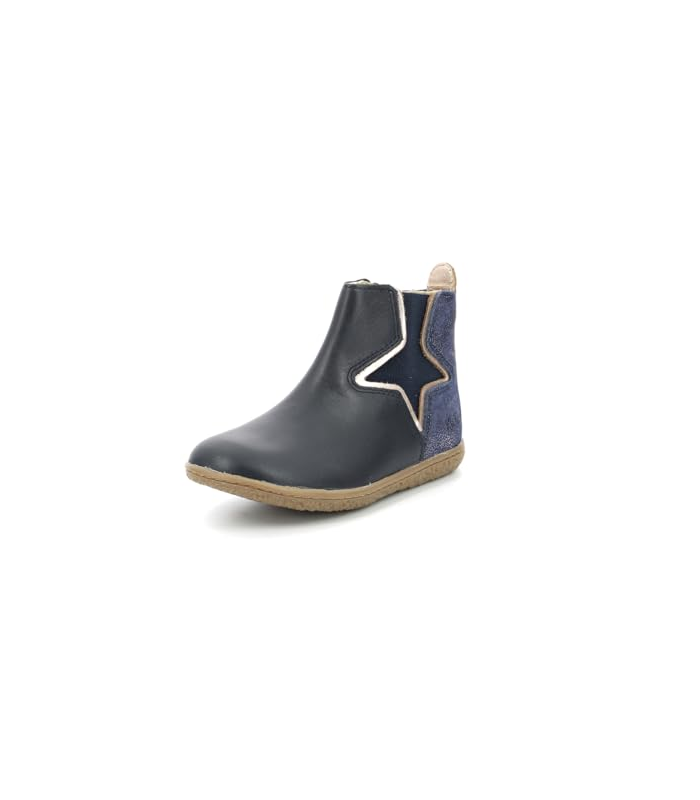 Kickers Vermillon, Boots Fille, Marine Metallise, 30