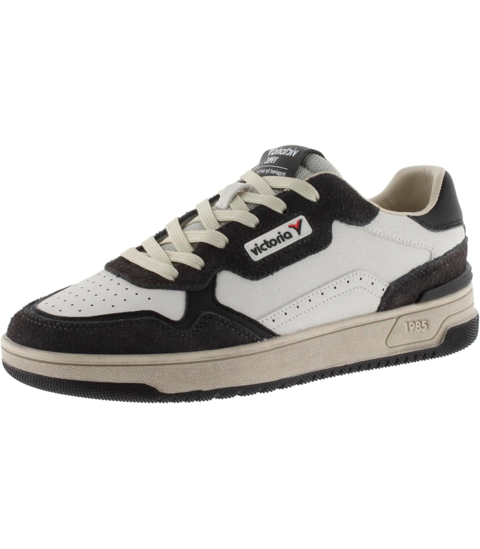Victoria 1985 Basket Basse Unisexe C80 Cuir & Pièces Colorées & en Croûte De Cuir & Logo Rétro 8800120 pour Adulte