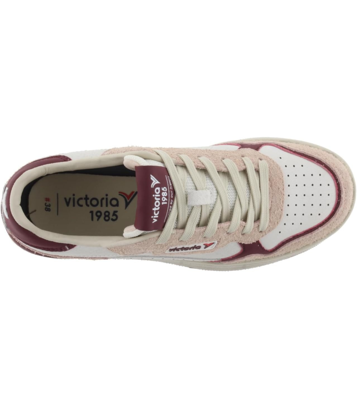 Victoria 1985 Basket Basse Unisexe C80 Cuir & Pièces Colorées & en Croûte De Cuir & Logo Rétro 8800120 pour Adulte