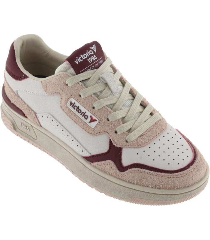 Victoria 1985 Basket Basse Unisexe C80 Cuir & Pièces Colorées & en Croûte De Cuir & Logo Rétro 8800120 pour Adulte