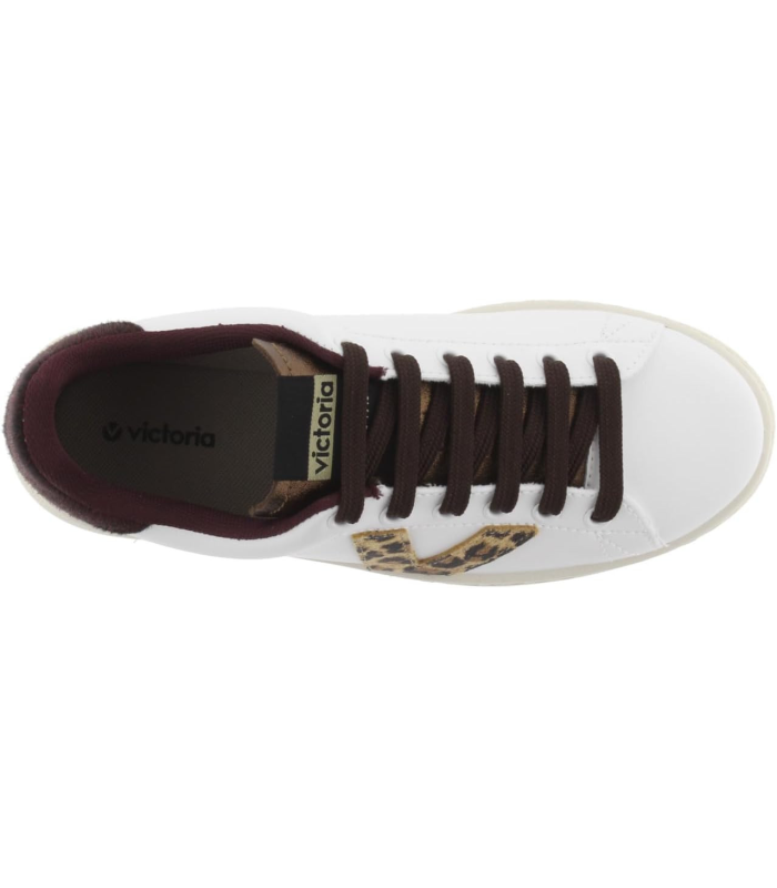 Victoria Basket Basse Tenis Effet Cuir & Logo Imprimé Animal & Pièces en Contraste 1125316 pour Femme