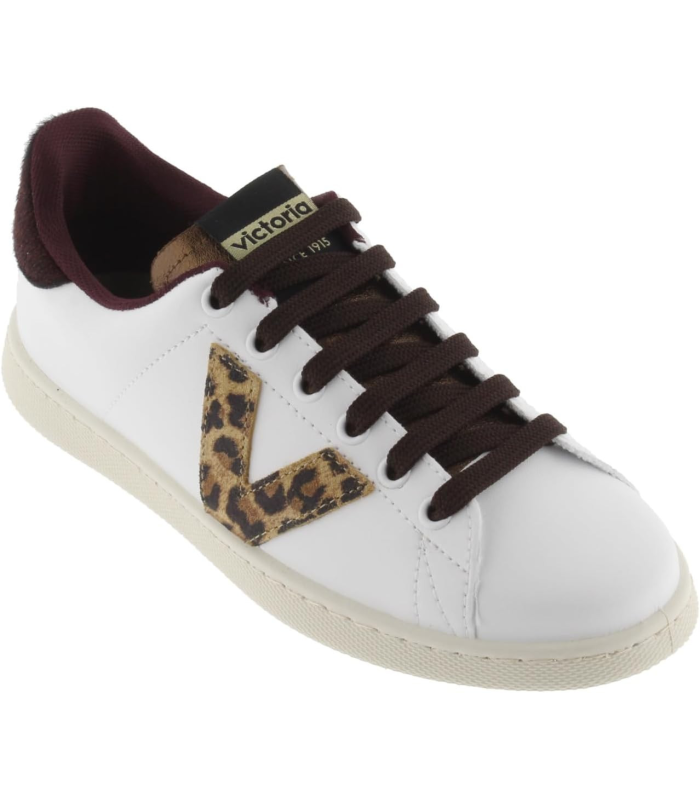 Victoria Basket Basse Tenis Effet Cuir & Logo Imprimé Animal & Pièces en Contraste 1125316 pour Femme