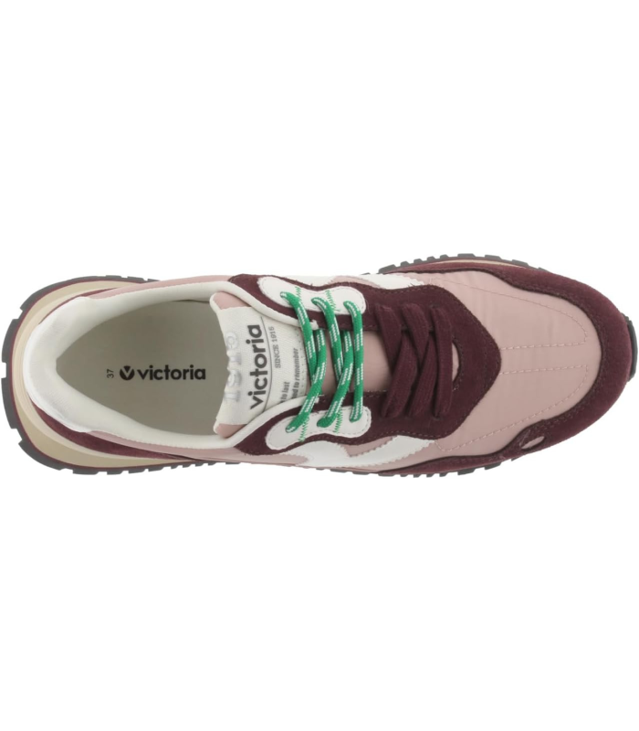 Victoria Basket Basse Viento Nylon & Pièces Colorées & en Croûte De Cuir & Semelle Crantée 1157114 pour Femme