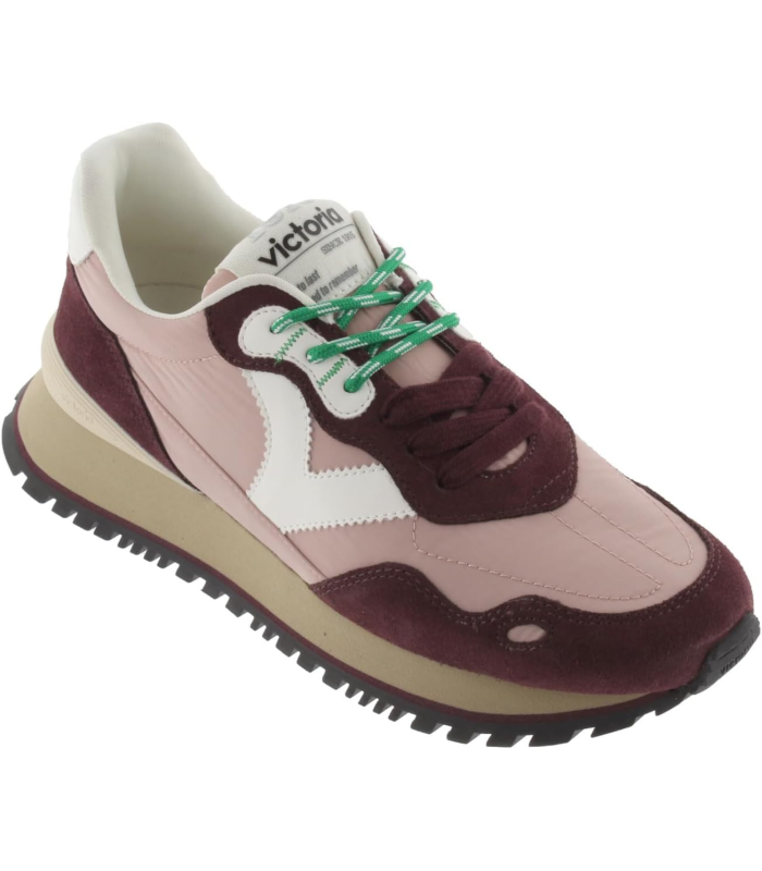 Victoria Basket Basse Viento Nylon & Pièces Colorées & en Croûte De Cuir & Semelle Crantée 1157114 pour Femme