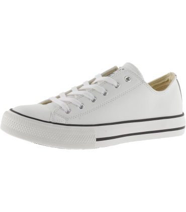 Victoria Basket Basse Tribu Effet Cuir & Lacets Blancs 1065184 pour Femme