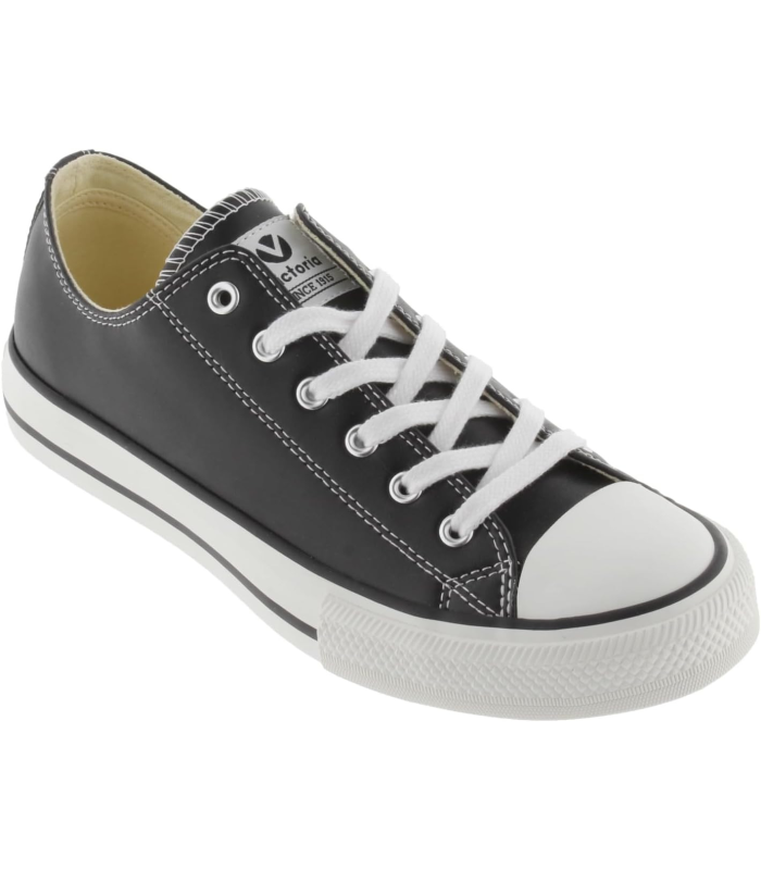 Victoria Basket Basse Tribu Effet Cuir & Lacets Blancs 1065184 pour Femme