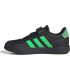 adidas Mixte Enfant VL Court 3.0 Hook and Loop Kids Shoes, Core Black/Screaming Green/Carbon, 32 EU