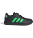 adidas Mixte Enfant VL Court 3.0 Hook and Loop Kids Shoes, Core Black/Screaming Green/Carbon, 32 EU