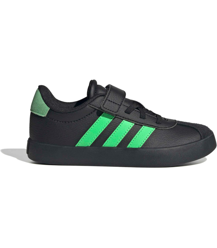 adidas Mixte Enfant VL Court 3.0 Hook and Loop Kids Shoes, Core Black/Screaming Green/Carbon, 32 EU