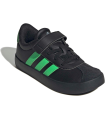 adidas Mixte Enfant VL Court 3.0 Hook and Loop Kids Shoes, Core Black/Screaming Green/Carbon, 32 EU