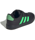 adidas Mixte Enfant VL Court 3.0 Hook and Loop Kids Shoes, Core Black/Screaming Green/Carbon, 32 EU