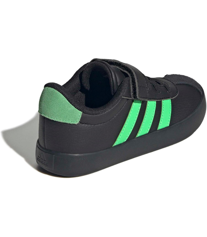 adidas Mixte Enfant VL Court 3.0 Hook and Loop Kids Shoes, Core Black/Screaming Green/Carbon, 32 EU