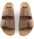 Casual Sandales en cuir nubuck pour homme - Mules en cuir véritable avec semelle en liège - Fabriquées en Espagne
